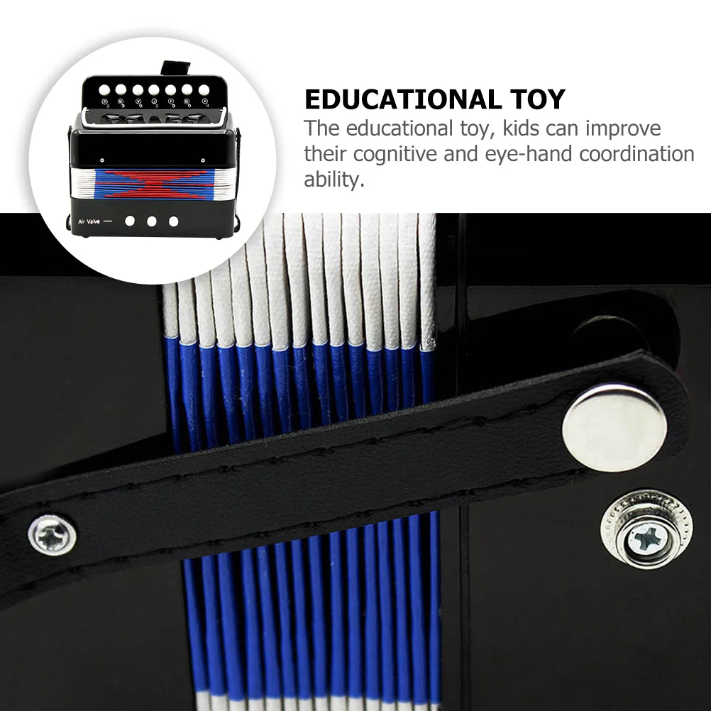 

1pc Abs Kids Accordion Black Beginner Musical Instrument For Children Practice Student Learning Educational Hand-Eye