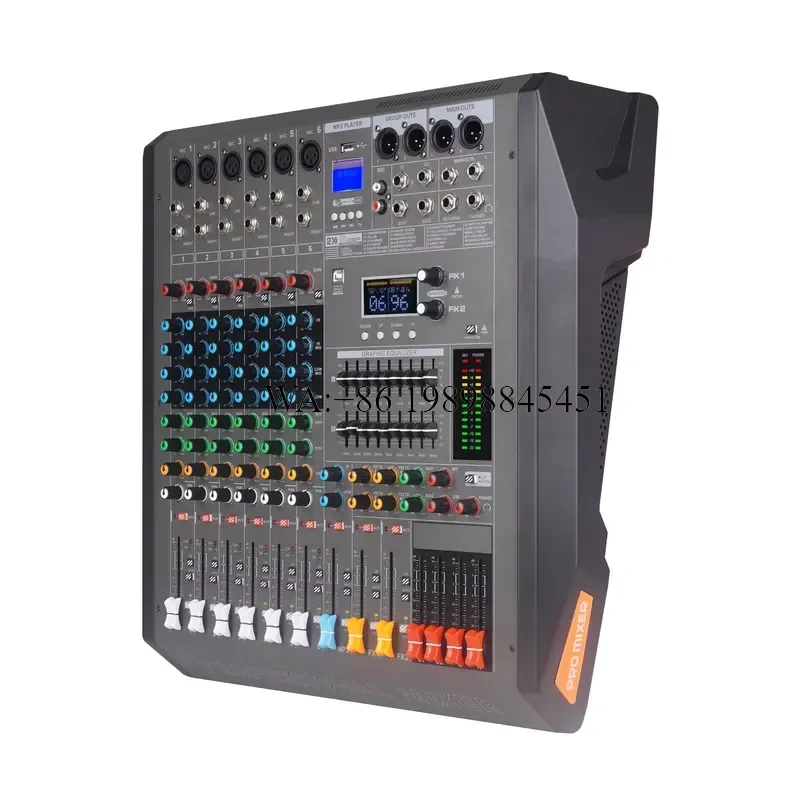 WMWMNU 6-Channel Professional Audio Mixer 2X500W Active Mixer Dual 99DSP Effects Dj Controller/audio Console Mixer for Small