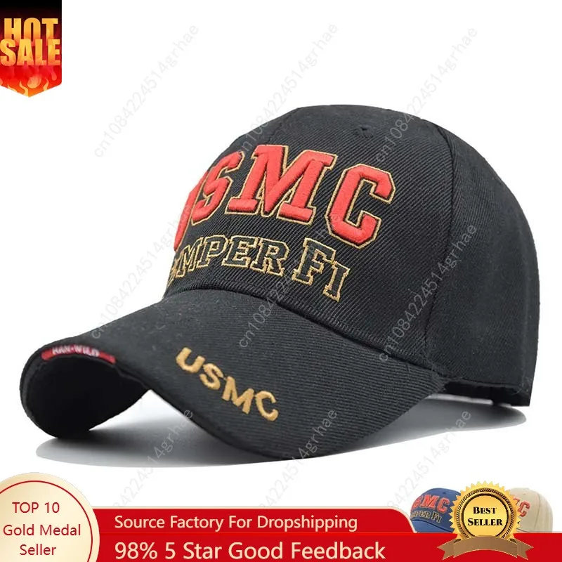 

High Quality Baseball Caps Outdoor Sports Cap USMC Hat Embroidery Visor Cap Curved Brim Hat Men Women Casquette Gorras