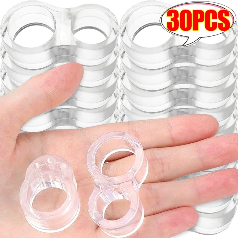 30/1x Pelindung Kenop Pintu Anti Benturan, Cincin Penyangga Gagang Pintu Transparan, Pelindung Furnitur Bening, Bantalan Anti Benturan, Cincin Anti Guncangan