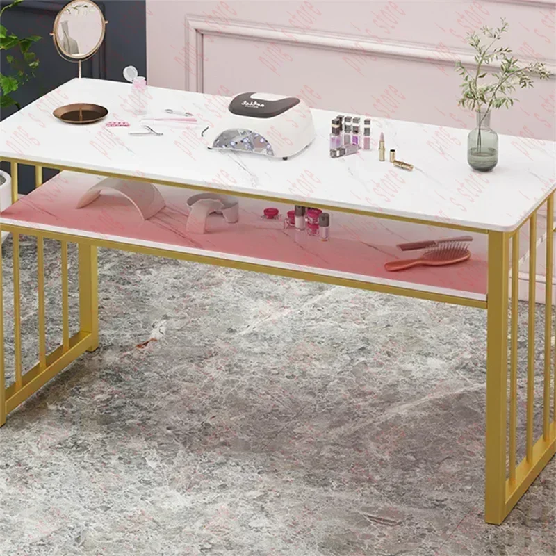 Light Luxury Nail Tables Salon Furniture Modern  Shop Table and Chair Set Single Double Professional Manicure  U