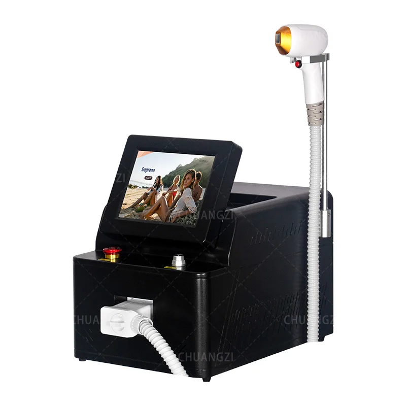 Depilazione laser professionale a diodi 808 in titanio ghiacciato 3 lunghezze d'onda Dispositivo epilatore per dolori con punti di congelamento per tutte le pelli