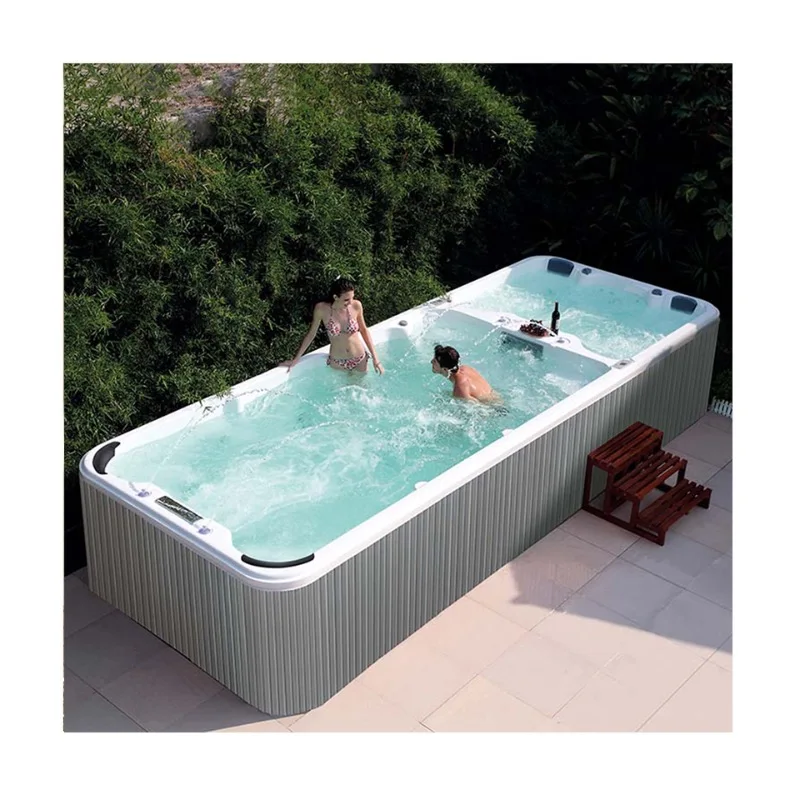 Piscina prefabricada grande de fibra de vidrio de 5890 mm, diseño moderno para uso interior y exterior para villas y patios traseros en oferta
