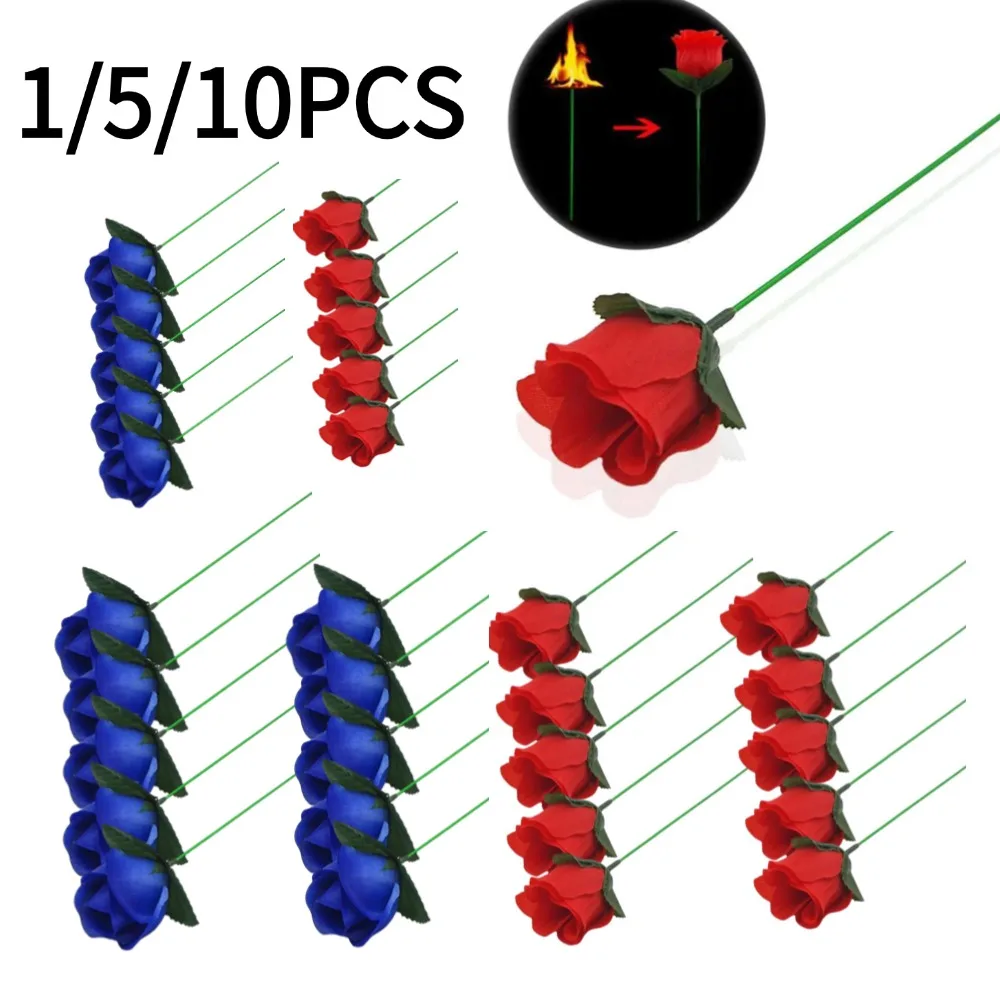 5/10PCS Torcia A Fiore-Torcia A Rosa-Fuoco Trucco Magico Espediente Fiamma Apparizione Fiore Mago Professionale Bar Illusione Puntelli