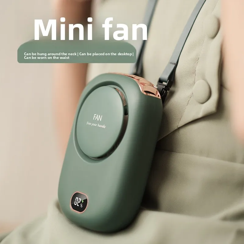 Portable Hanging Neck Fan Mini Fans with Adjustable Lanyard Bladeless USB Rechargeable Sports Cooling Fan for Kids Travel