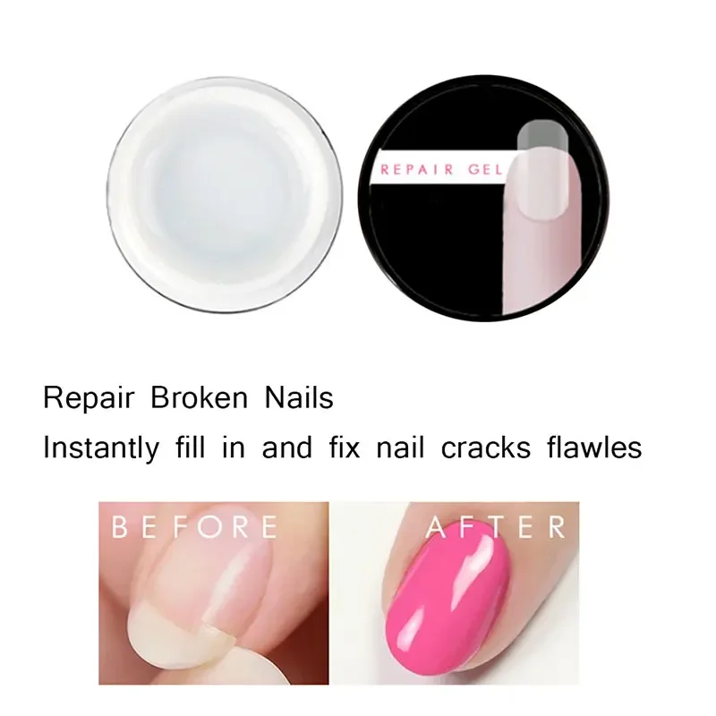 Extensão de reparo de unhas rachadas, gel para cuidados com as unhas, inofensivo para reparo de unhas quebradas, adequado para unhas em gel uv, ferramentas de manicure tslm1