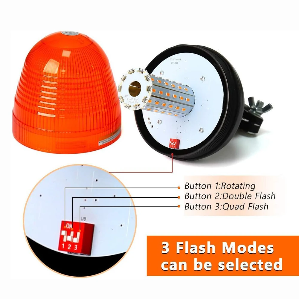 60 LED 9-30V Emergency Strobe Light Warning Beacon Rotating Light Flashing Light Car Truck Police Agco Tractor Accessories