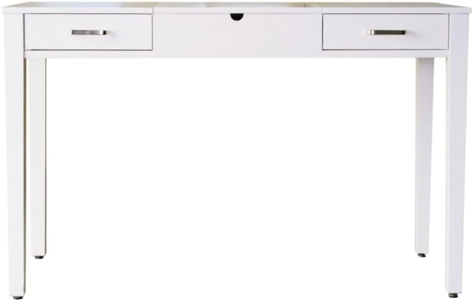 Posh Pollen Ainsley Vanity Desk Dressing Table with USB and Outlet - White