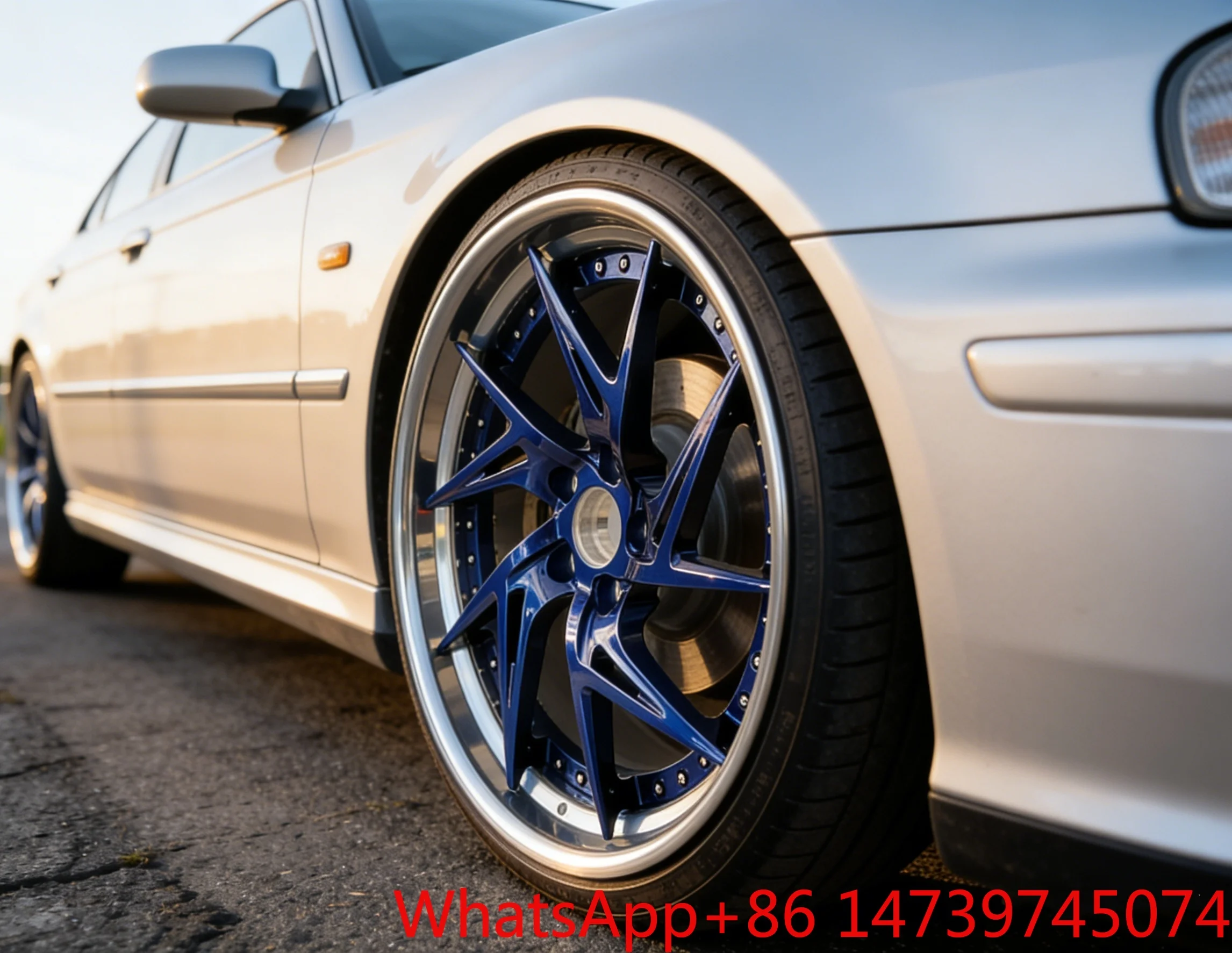 SYAC Customized 2-piece 3-piece 18-24 Inch PCD5x112/113/114.3/120 Forged Alloy Wheels Blue Center Disc Passenger Car Rims