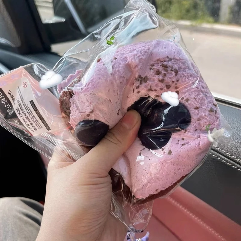 Pinch le morango mousse sanduíche bolo macio silicone mochi brinquedos espremer brinquedos inquietação liberação de pressão mãos relaxar ventilação