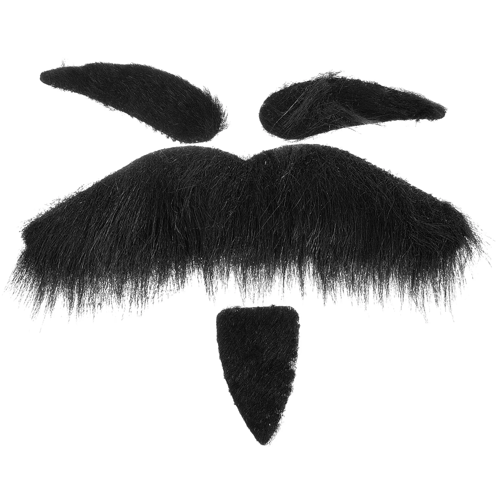 Three-piece Novelty Fake Beard Costume Propss Self Adhesive Fake Eyebrows Beard Goatee Kit Facial Hair Cosplay Props