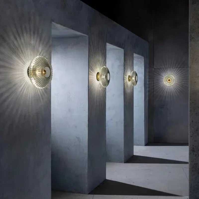 Nordic Modern Glass LED Wall Sconce Warm White Lighting for Bedroom Living Room Hallway Corridor Bedside Home Decor Design