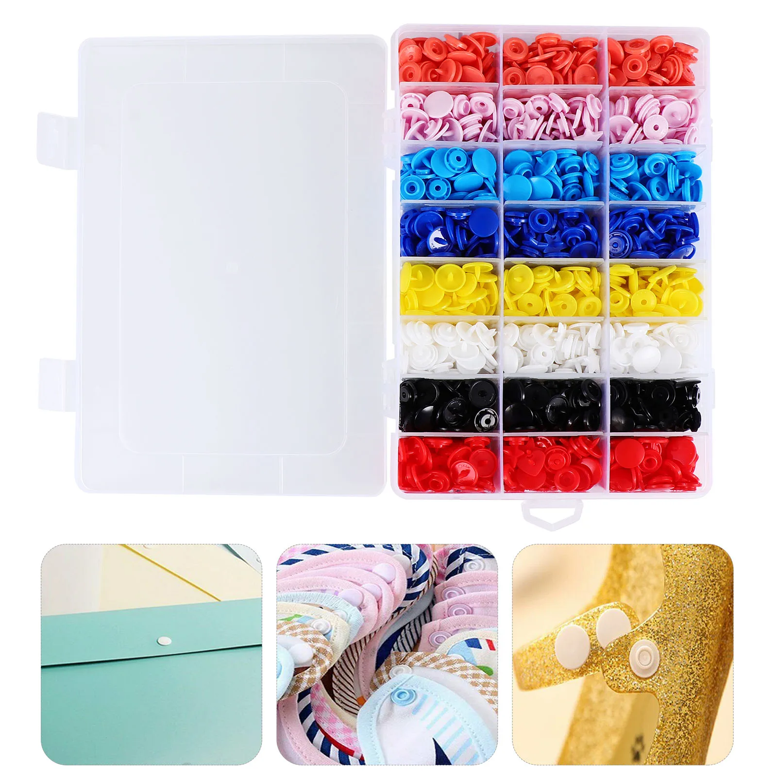 

360 set Colorful Resin Plastic Snap Fastener Sets For Clothing Diapers Towels Crafts Diy Buckle Kits High Quality Durable Cost