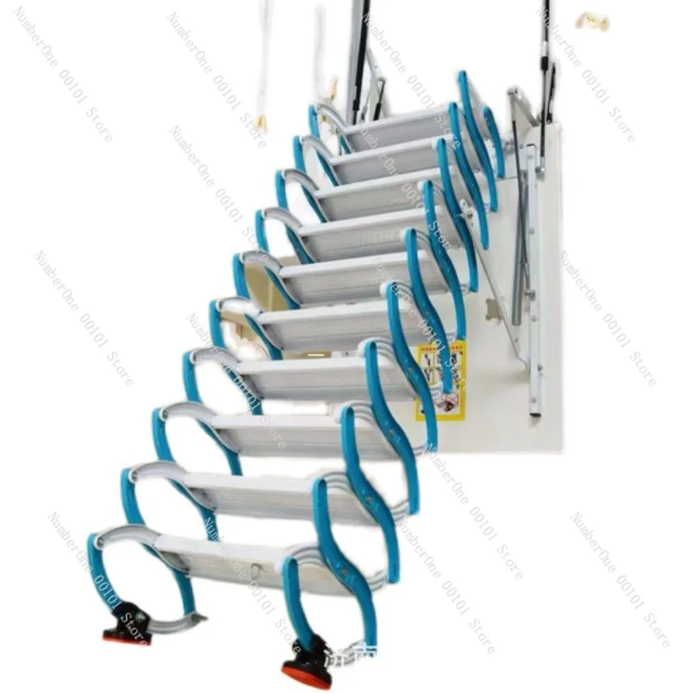 

Wall-Mounted Attic Retractable Staircase Home Indoor and Outdoor Lifting and Foldable Shrink Ladder