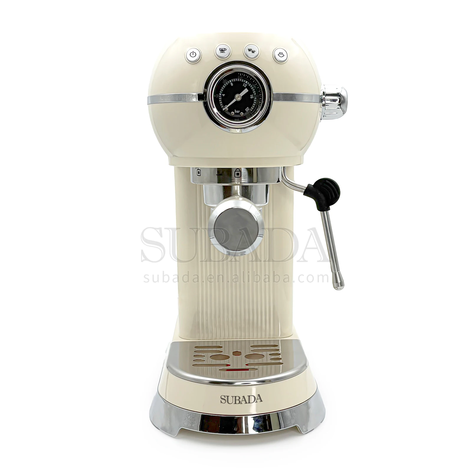 2025 Trending KR Style Espresso Machine with Milk Frother 15 Bar Coffee Maker Compact Coffee Machine for Cappuccino Latte