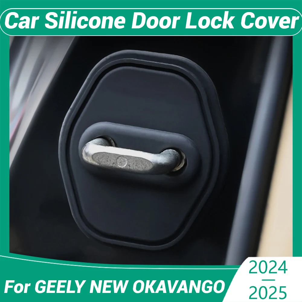 

Для GEELY NEW OKAVANGO 2024 2025 украшение автомобиля защитная крышка дверного замка украшения аксессуары силиконовая немая амортизирующая подушка