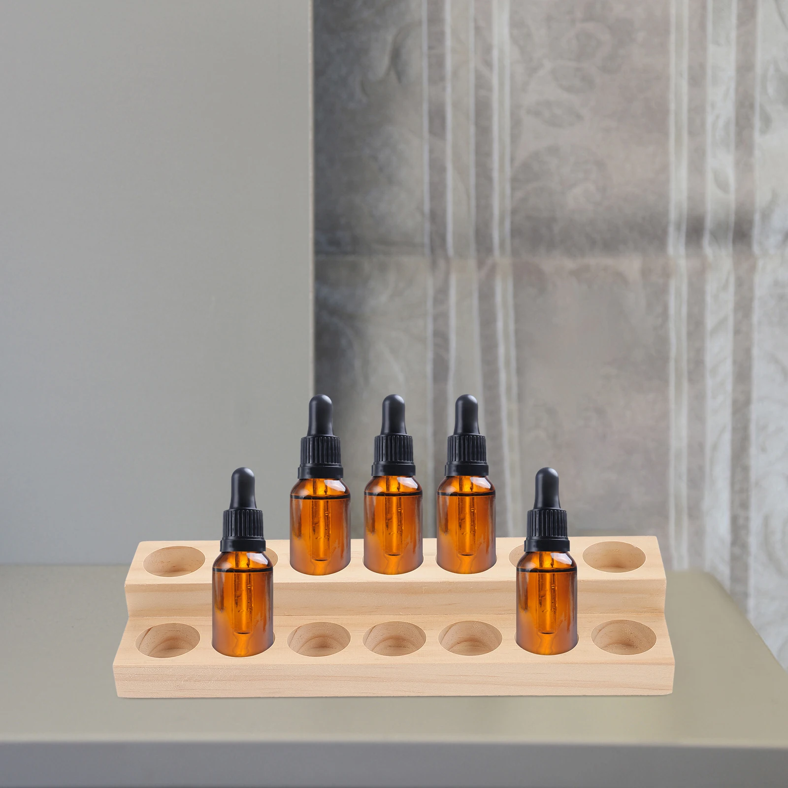 

Essential Oil Display St Wooden ganizer for Perfume Bottles Vinegar Pine Wood Storage Container Two Layers Box Case