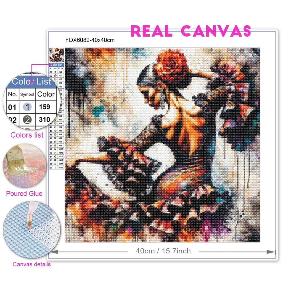 Diy pintura diamante dançarina - Resin Art Wallpaper avaliação e preço