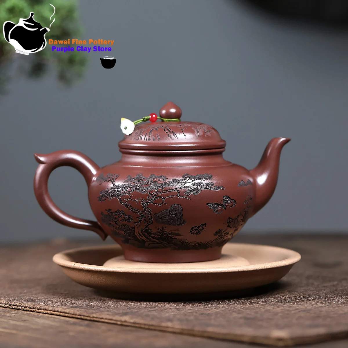 Yixing purple clay teapot, original ore, purple clay, cherry blossom teapot, Kung Fu tea set, Chinese teapot, health pot