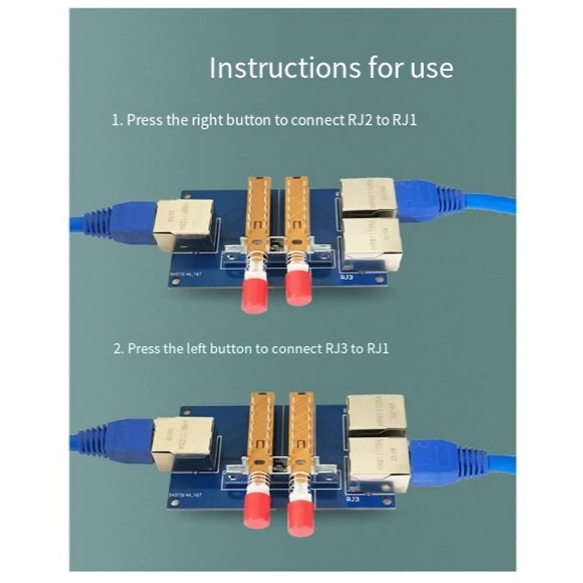 Network Port Switcher 2-Port Rj45 Internal and External Switcher Cable Broadband 2-In-1-Out Network Port Splitter Module