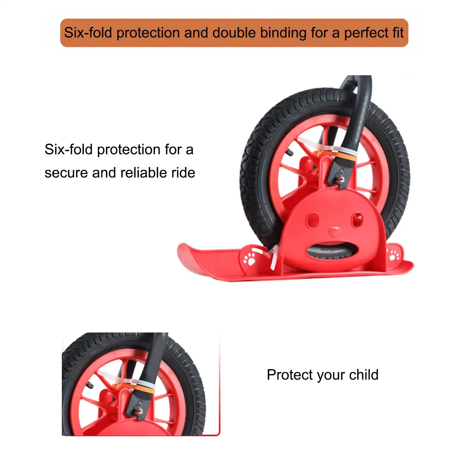 Ciclismo Snow Ski 1 paio per bambini senza pedale allenamento bici sci slitta parti di ricambio antiscivolo per equitazione camminatore avventura all'aria aperta