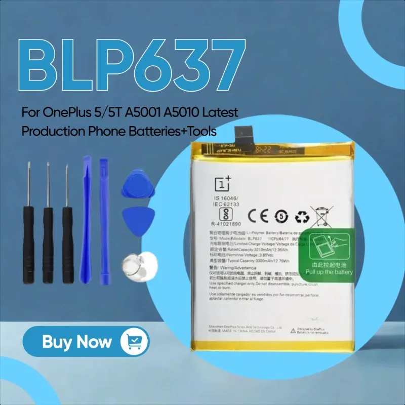 

Сменный аккумулятор BLP637 3300 мАч для OnePlus 5/5T A5001 A5010, аккумуляторы для телефонов новейшего производства + инструменты