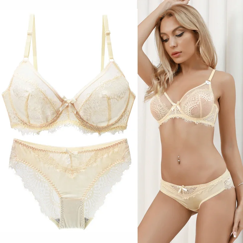 Underwear Embroidery Lace Bra Sets Women's Ethical Underwear Ladies Sexy Lingerie Set Bra and Panty Set Sexual Lingerie Ladies