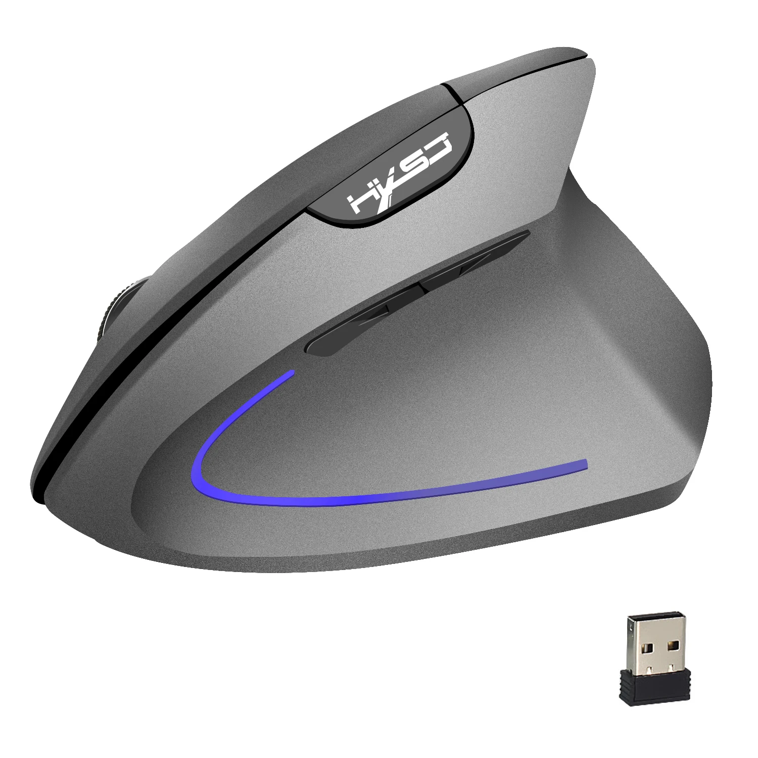 Hot choice HXSJ ergonomic optical mouse ABS 2400DPI adjustable rechargeable 600mA vertical mouse for office and mac