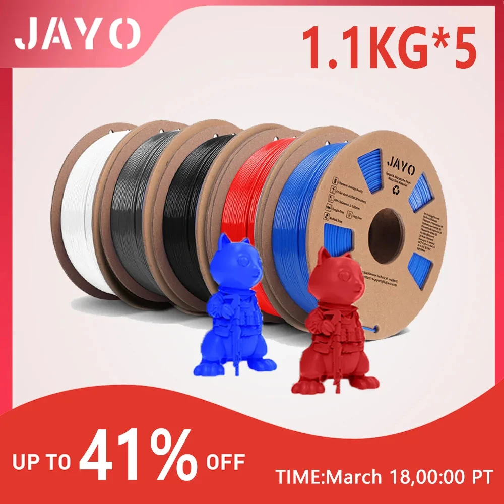 

JAYO 5.5KG PETG/PLA /SILK/PLA PLUS/ABS 5 Rolls 3D Printer Filament 1.75mm 5Rolls For FDM 3D Printer Materials DIY Gift Fastship