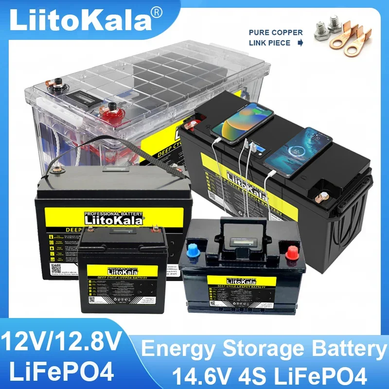 

LiitoKala 12V/12.8v 310Ah 280Ah 180Ah 120Ah 100Ah 60Ah 4s LiFePO4 Battery Lithium Iron Phosphate Batteries Travel Camp Duty-free