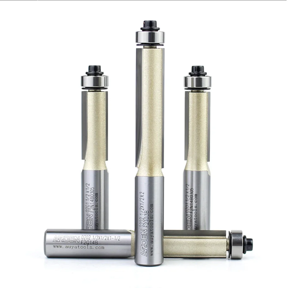 Arden Flush отделочные фрезы для дерева 1/2 1/4 хвостовик Деревообрабатывающие инструменты обрезные фрезы с подшипником фреза фрезеровка