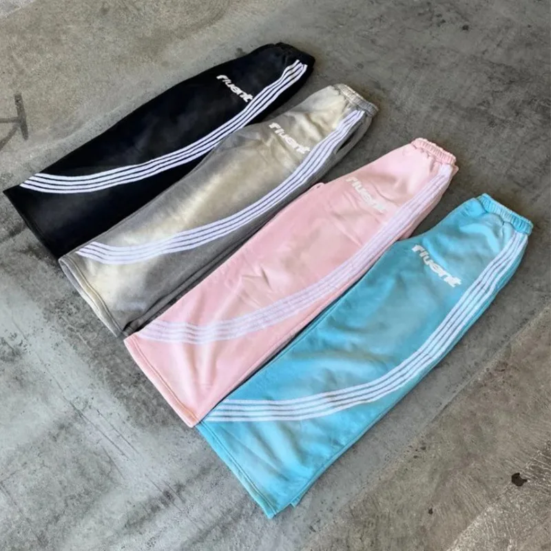 Harajuku AT, Y2K, USA, Solid, Document, Embroidered Letters, Casual Pants, Hip Hop, Close Up, W-String, Size, Jogging view 4