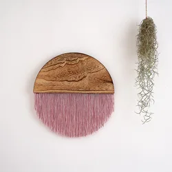 Tavola semicerchio Macrame appeso a parete colorato intrecciato a mano in stile nordico per la decorazione domestica camera da letto soggiorno sfondo decorazione