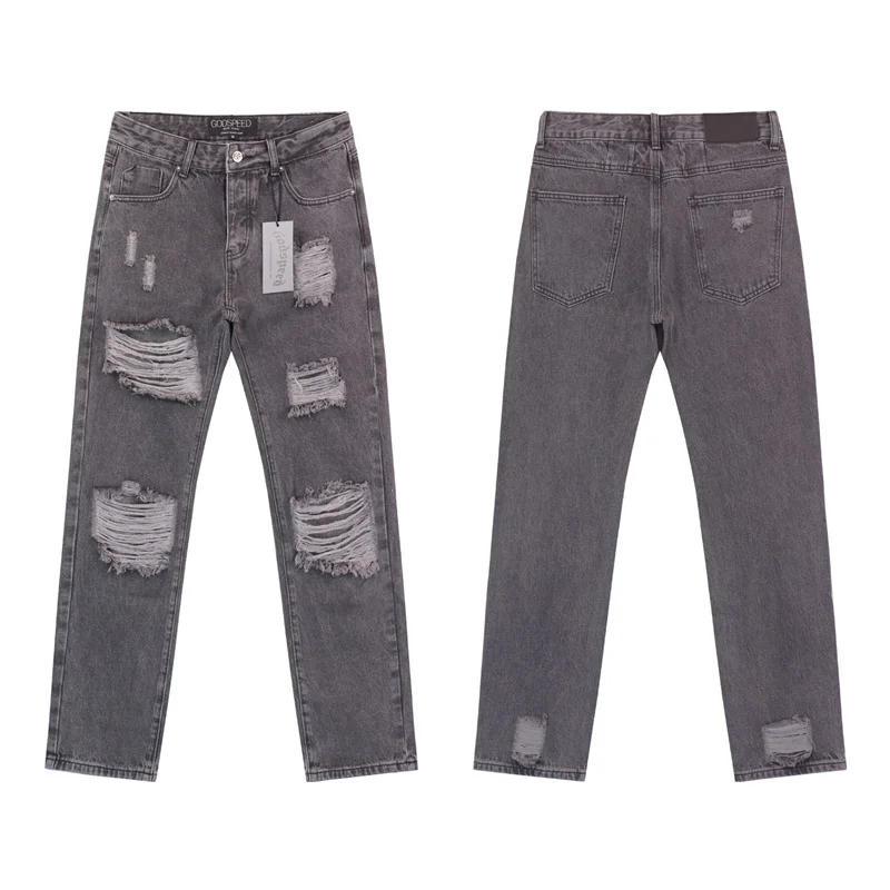 

Streetwear Godspeed Denim Pants Men Women Loose Fashionable Jeans