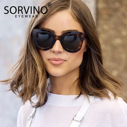SORVINO Retro Oversized Cat Eye Sunglasses Women Luxury Brand Designer 90s Tortoiseshell Cateye Sun Glasses Shades SP107