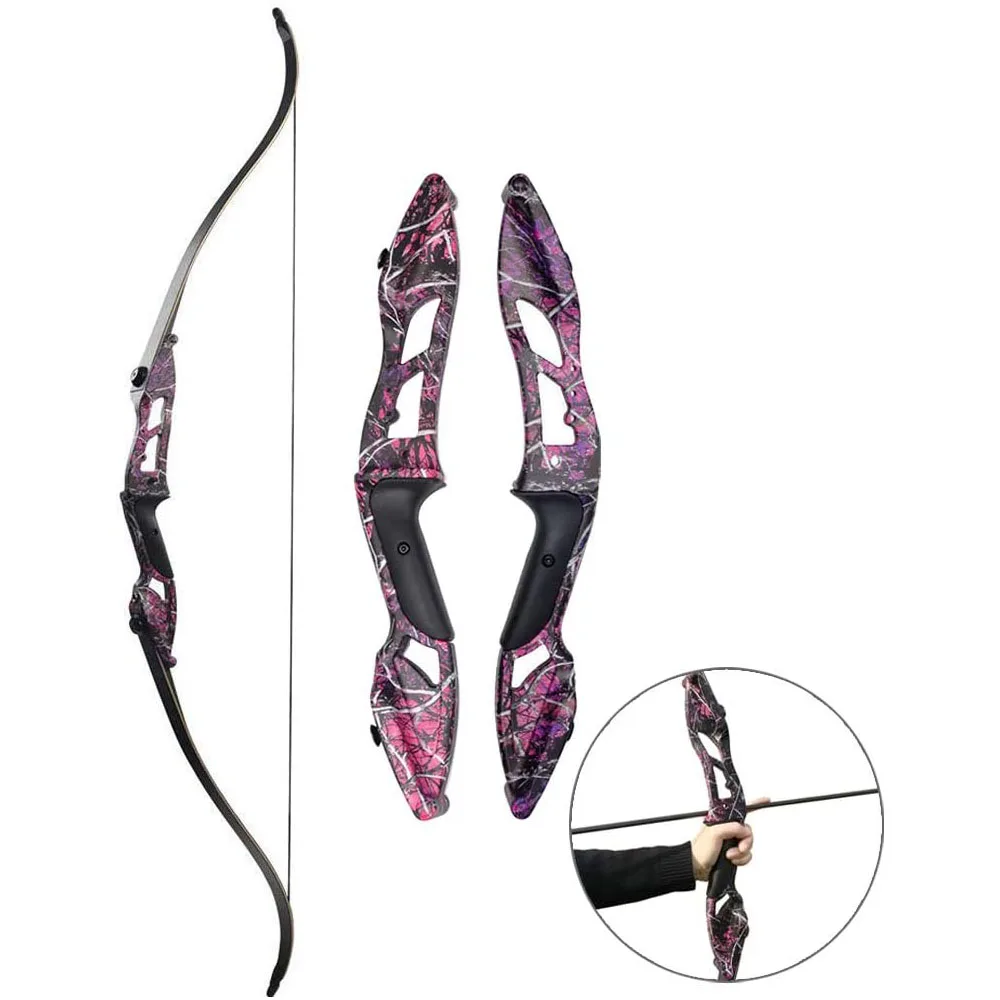 56 Inch Takedown Recurve Bow and Arrow Set Archery Longbow Hunting Bow Kit Right Handed 30-50lbs for Shooting Practice