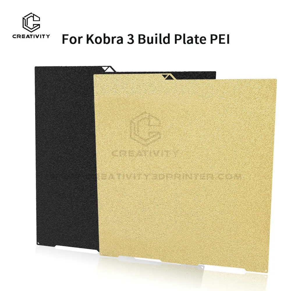 265 x 268 mm Double Side Yellow/Black PEI Build Plate For Kobra 3 Combo 3D Printer Dual Side Textured PEI Print Bed Platform