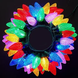 10M 50 LED C9 Multicolor Strawberry String Light Outdoor Christmas Tree Garland Light Waterproof Garden Patio Decor Fairy Light