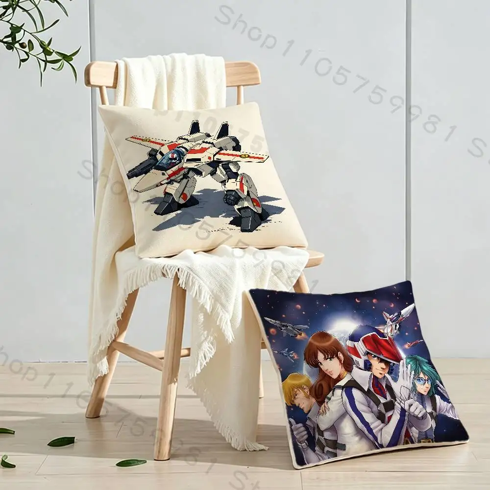R-Robotech Anime Macross Cartoon Printing Pillowcase Customized Pillow Cover for Sofa Home Decor