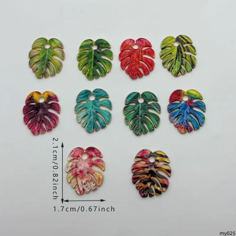 10pcs alloy drip oil simulation leaf keychain backpack car key female clothing pendant leaf keychain view 6
