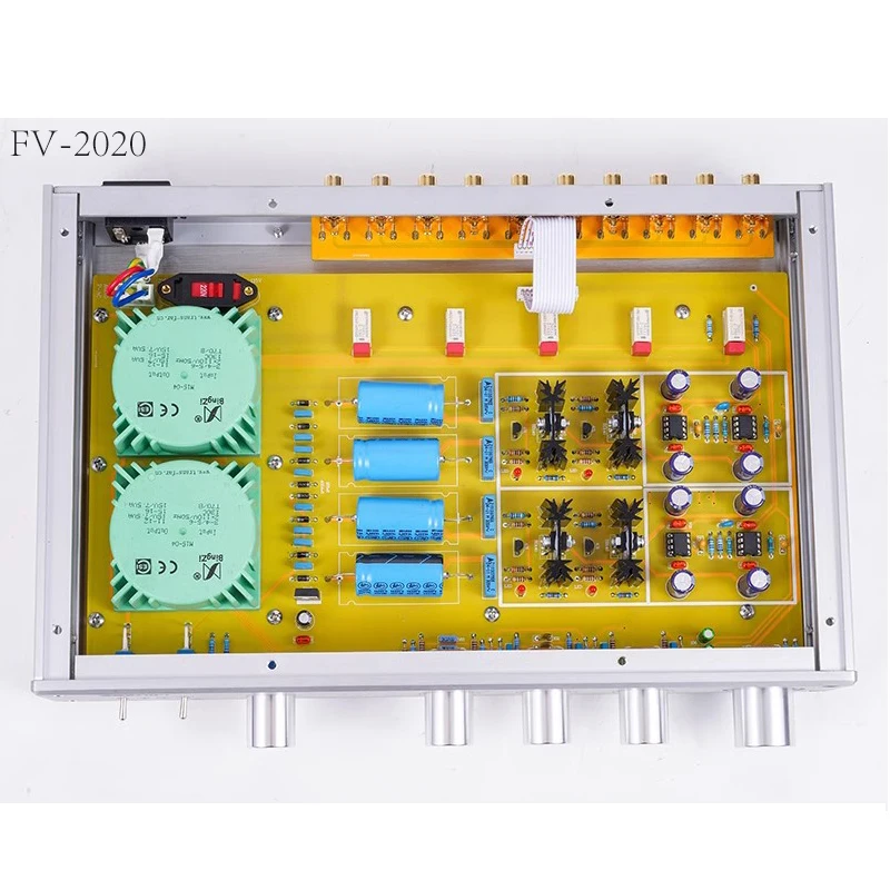 AUEXS FV-2020 Class A Preamplifier Treble Bass Midrange Adjustment OPA1611 STK3048 HIFI Preamplifier for Amplifier Audio