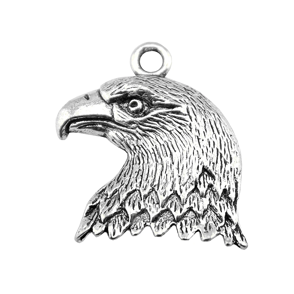 

Wholesale 100pcs/bag 21x19mm Eagle Head Pendant Charms Wholesale For Jewelry Making Antique Silver Color Antique Gold Color