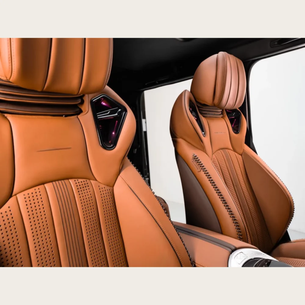 Custom G63 for AMG Interior Kits Vintage Warm Brown Retro Luxury SUV with Nautical Accents Weathered Leather Upgrades