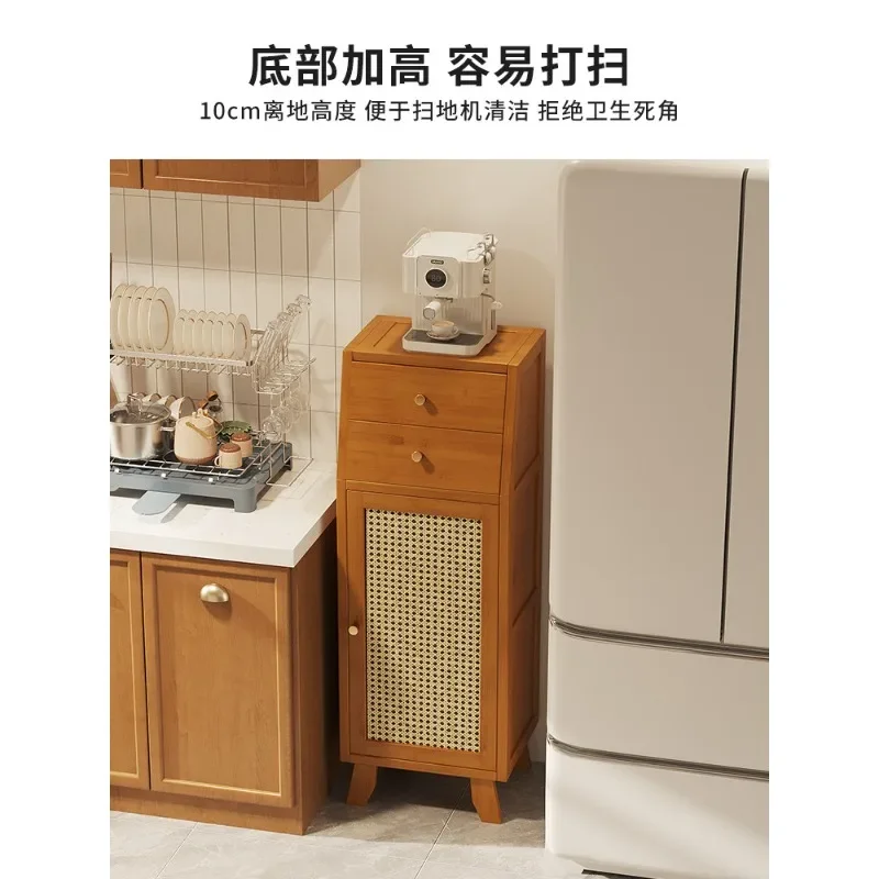Small apartment kitchen dining side cabinet extremely narrow tea cabinet integrated side cabinet against the wall small size med
