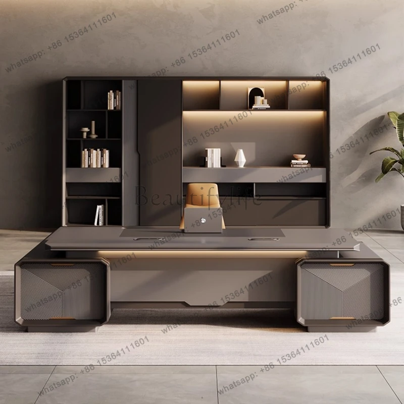 l shaped corner Computer table boss Manager Gaming office laptop desk organizer Desktop Study mesa para computador furniture