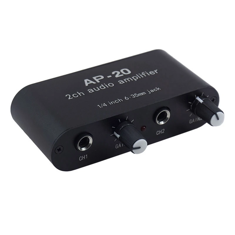 Dual Channel Amplifier Microphone Amplifier Condenser Microphone Amplifier AP-20 For Live Sound Card Speaker Pre-Amplifier