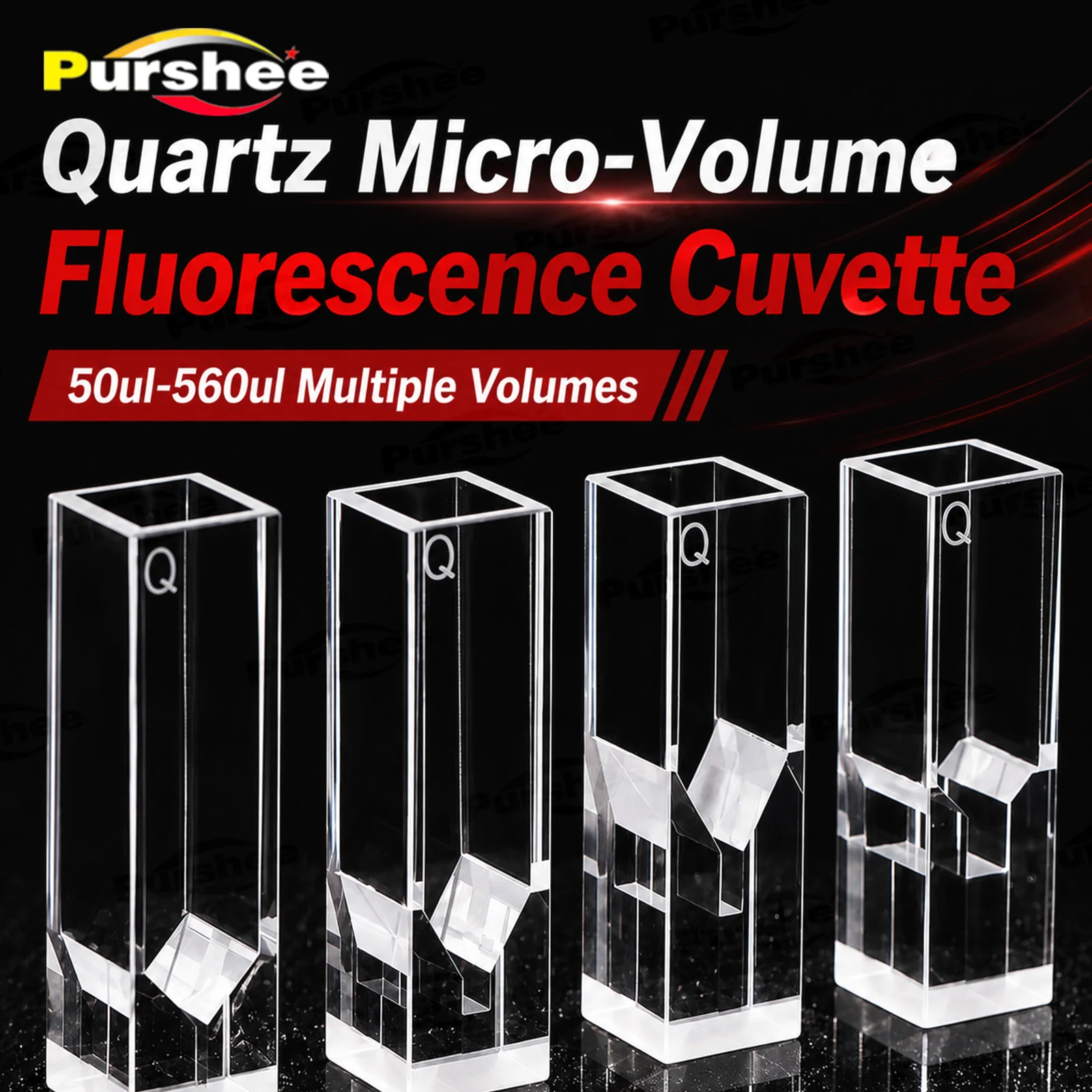 JGS1 Quartz Micro‑Volume Fluorescence Cuvette 50‑680ul Four‑Sided Light Transmittance Laboratory Spectroscopy Cuvette Cell