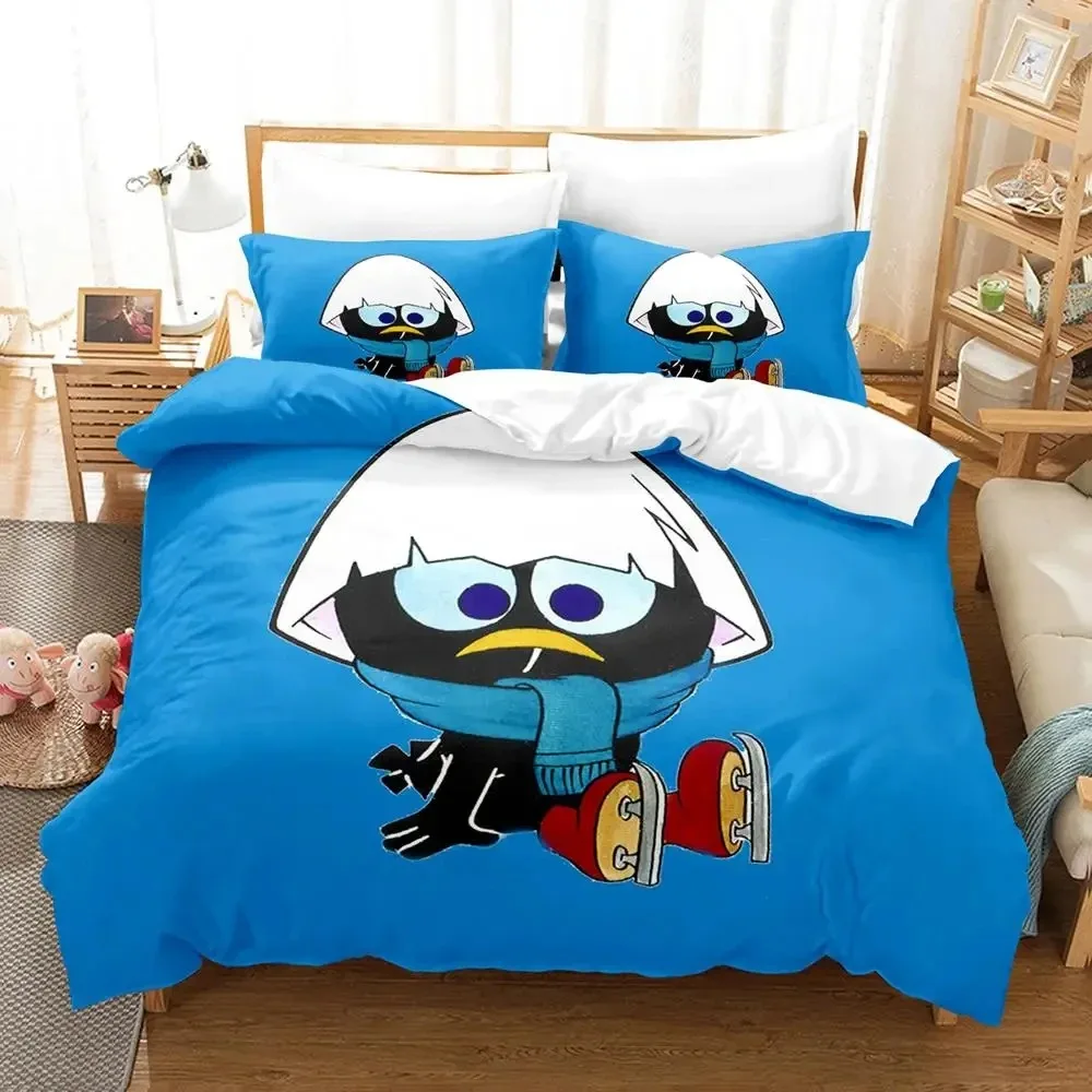 

Anime Cute Calimero Bedding Set Duvet Cover Bed Set Quilt Cover Pillowcase Comforter king Queen Size Boys Adult Bedding Set