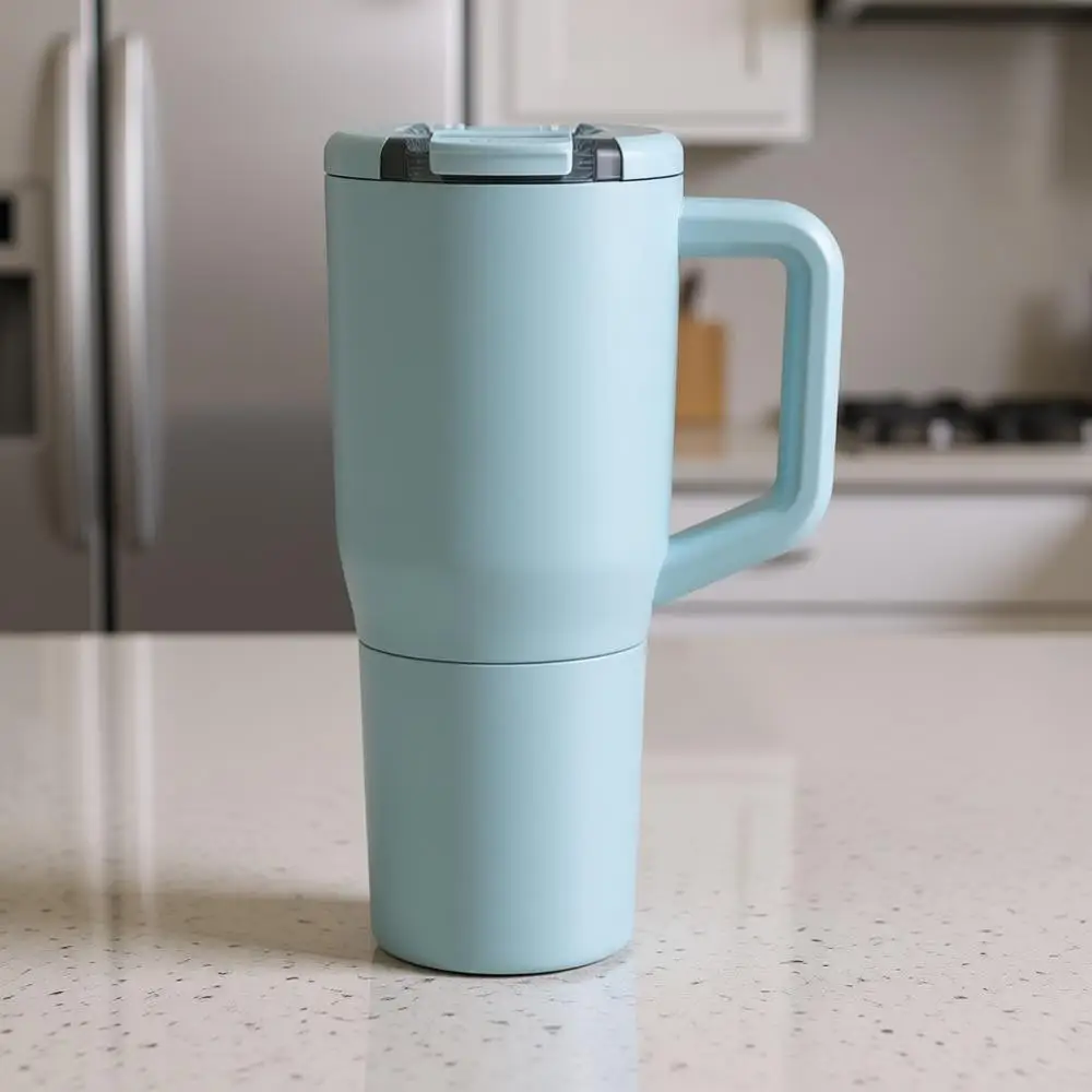 

25oz 100% Leak Proof Insulated Coffee Mug with Handle & Lid - Stainless Travel Mug - Double Walled Coffee Cup (Mist)