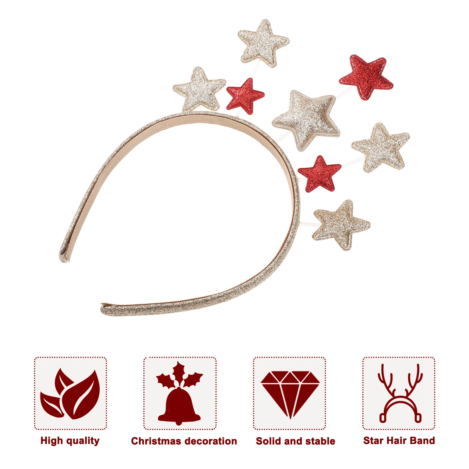 

Creative Hair Headband Star Hard Headband Christmas Party Decoration Xmas Hair Hoops Elastic Hairband Fashion